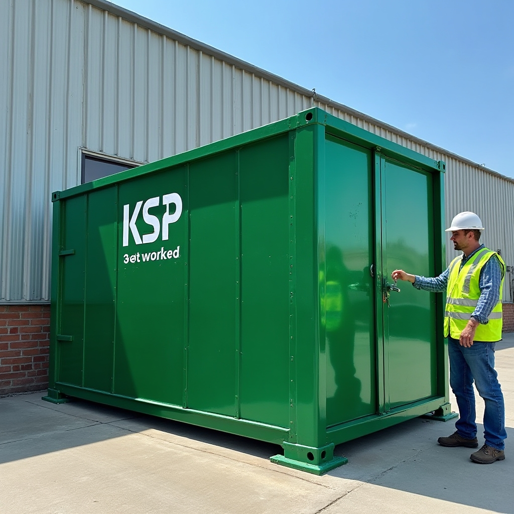 Контейнер для вторсырья на территории предприятия