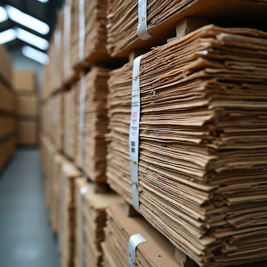 Прессованные тюки макулатуры и картона