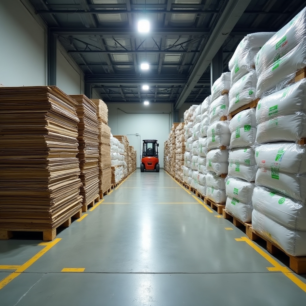 Отсортированное вторсырьё на складе предприятия